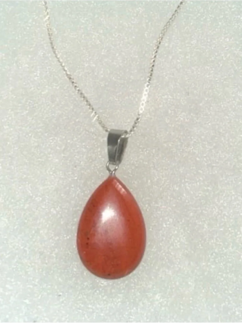 Boho hippie Red Jasper Sterling Silver 18” Necklace